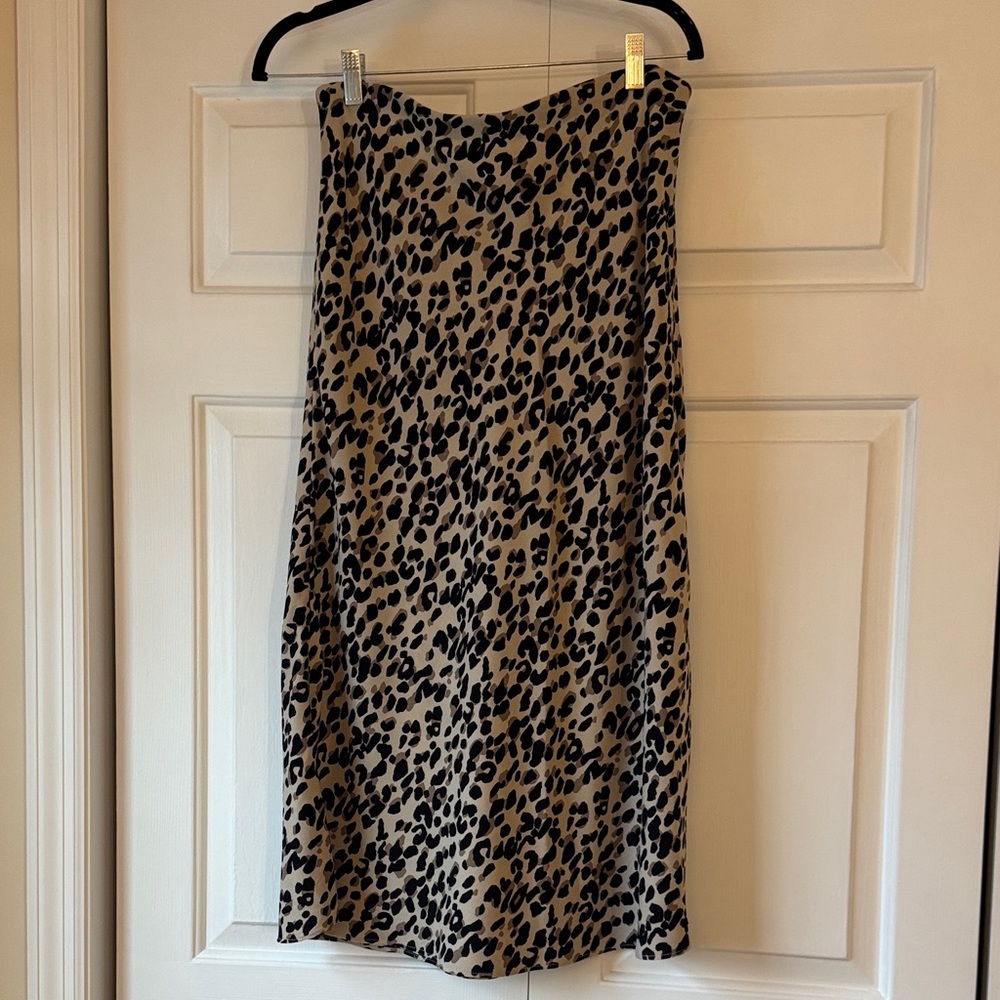 Halogen Black and Tan Animal Print Pencil Skirt